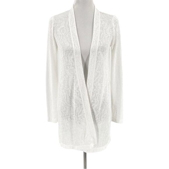 Mododoc Womens Lightweight Open Front White Cardigan Cover Up Size Small - Picture 8 of 8
